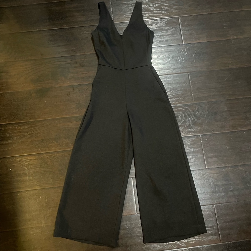 Aritzia Wilfred Ecoulement Tie Back Classic Black Jumpsuit Size OO Sleeveless
